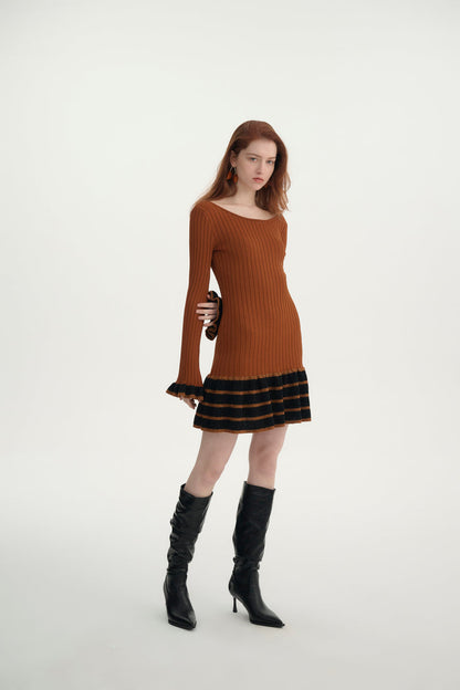 Backless ruffle dress