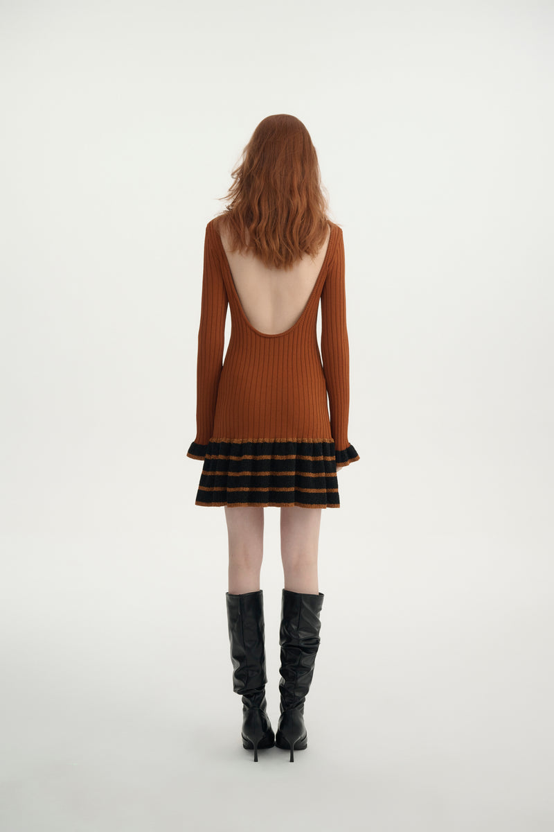 Backless ruffle dress