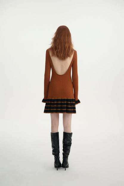 Backless ruffle dress