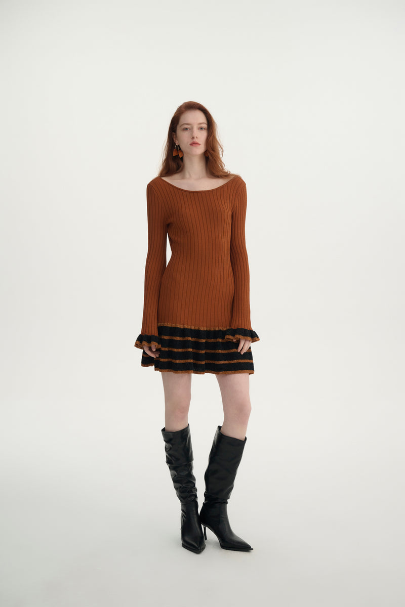Backless ruffle dress
