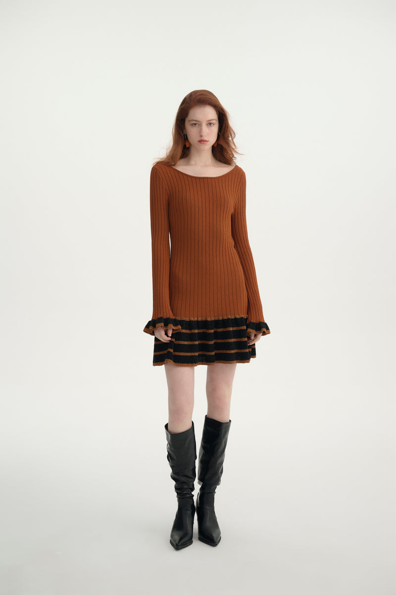Backless ruffle dress