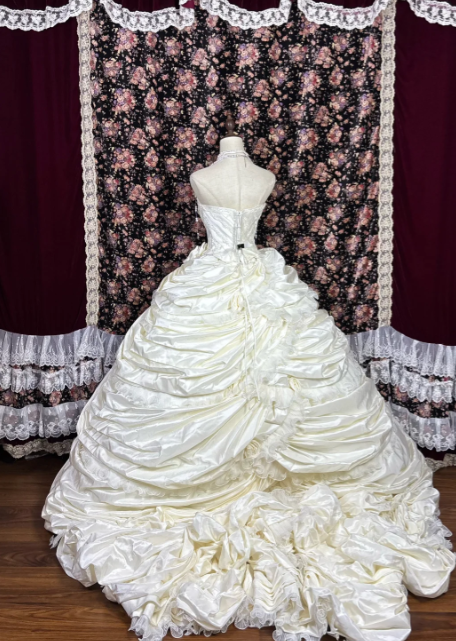 Ball Gown Ivory Wedding Dress Classy Sweet 16 Birthday Gown