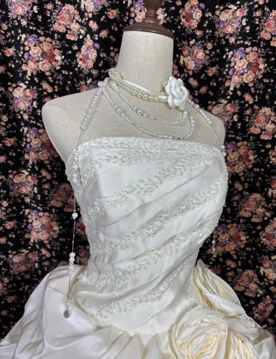 Ball Gown Ivory Wedding Dress Classy Sweet 16 Birthday Gown