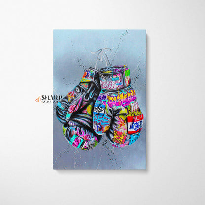 Banksy Boxing Gloves Canvas Wall Art - SharpWallArts