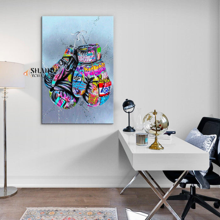 Banksy Boxing Gloves Canvas Wall Art - SharpWallArts