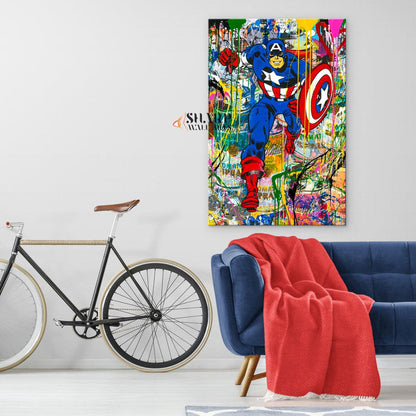 Banksy Captain Graffiti Canvas Wall Art - SharpWallArts