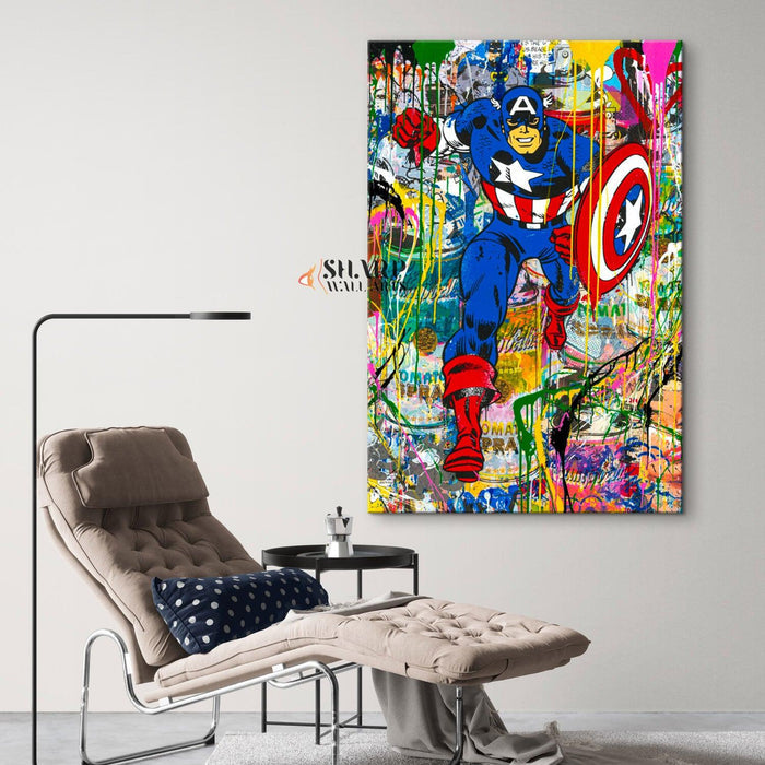 Banksy Captain Graffiti Canvas Wall Art - SharpWallArts