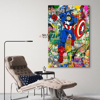 Banksy Captain Graffiti Canvas Wall Art - SharpWallArts