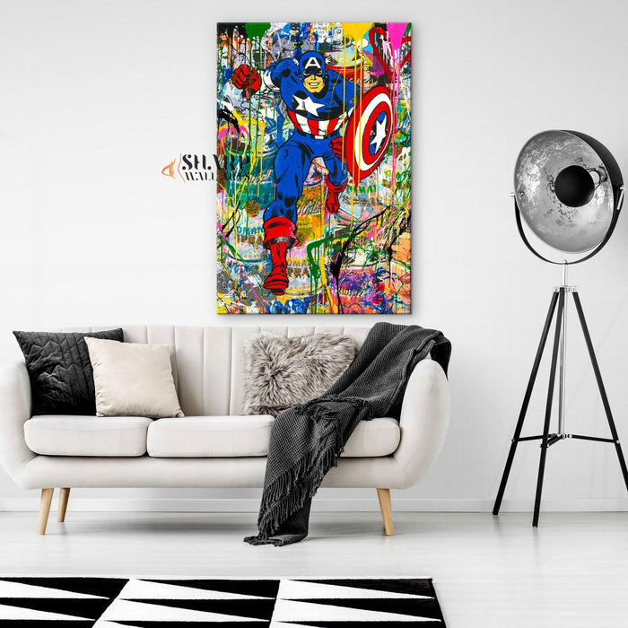Banksy Captain Graffiti Canvas Wall Art - SharpWallArts