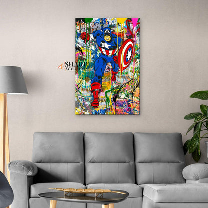 Banksy Captain Graffiti Canvas Wall Art - SharpWallArts