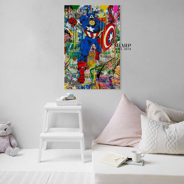 Banksy Captain Graffiti Canvas Wall Art - SharpWallArts