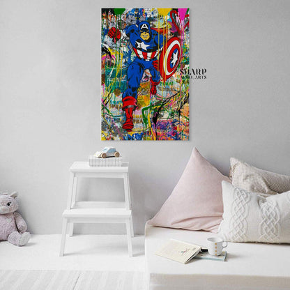 Banksy Captain Graffiti Canvas Wall Art - SharpWallArts