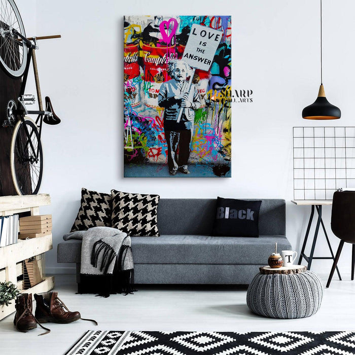 Banksy Love Is The Answer Canvas Wall Art - SharpWallArts