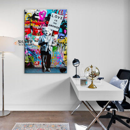 Banksy Love Is The Answer Canvas Wall Art - SharpWallArts