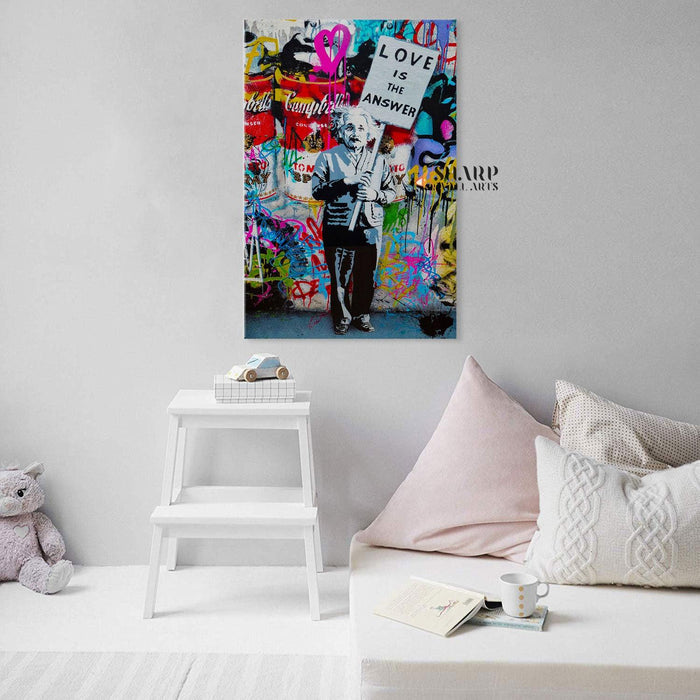 Banksy Love Is The Answer Canvas Wall Art - SharpWallArts