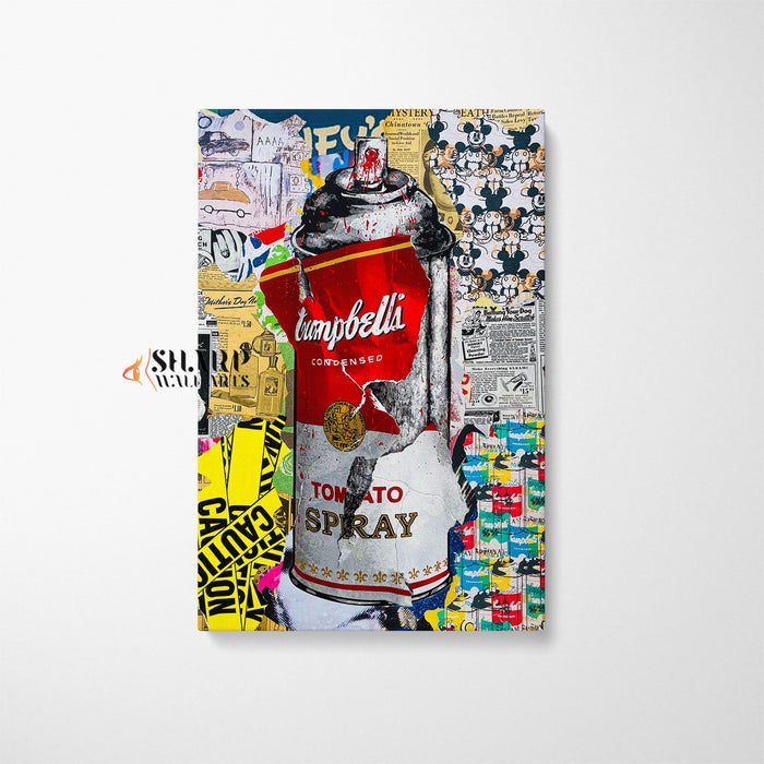 Banksy Style Tomato Spray Canvas Wall Art