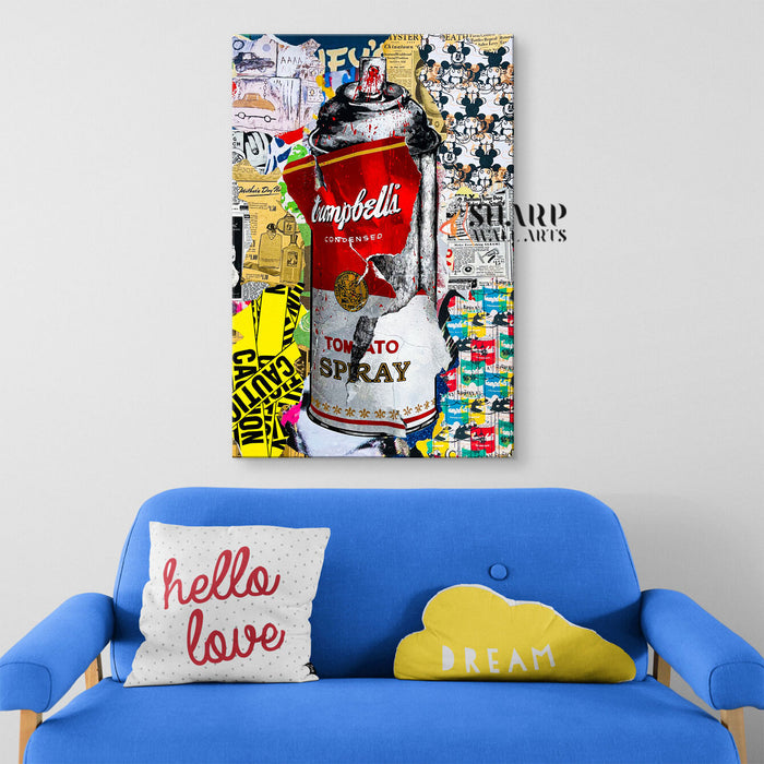 Banksy Style Tomato Spray Canvas Wall Art