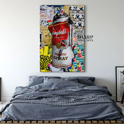 Banksy Style Tomato Spray Canvas Wall Art