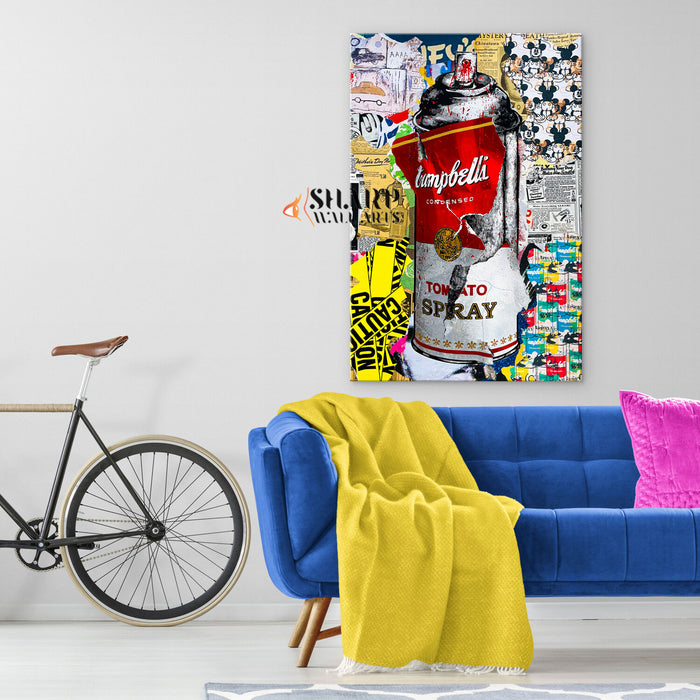 Banksy Style Tomato Spray Canvas Wall Art