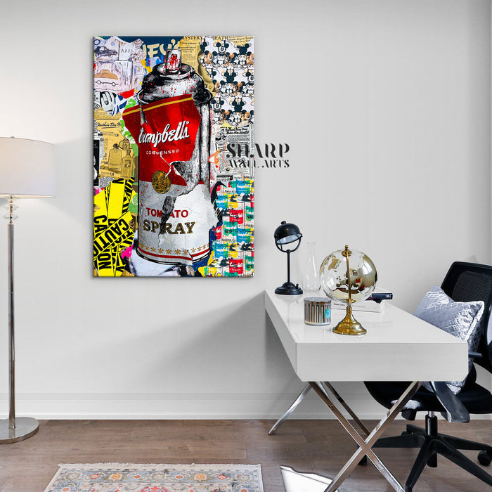 Banksy Style Tomato Spray Canvas Wall Art