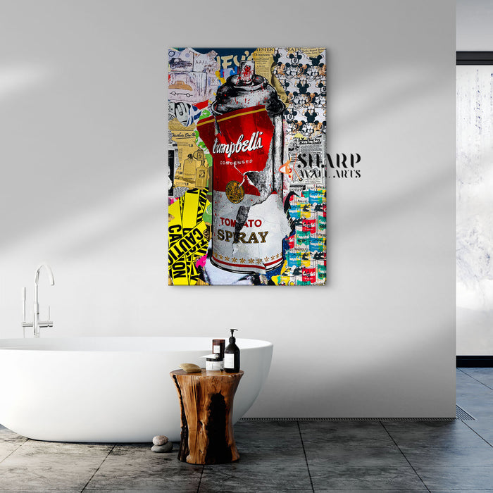 Banksy Style Tomato Spray Canvas Wall Art
