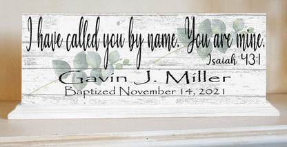Baptism Gift Plaque I Have Called You By Name Bible Verse