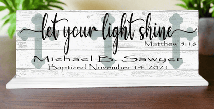 Baptism Gift Personalized Keepsake Present Let Your Light Shine - Broad Bay Personalized Gifts Shipped Fast
