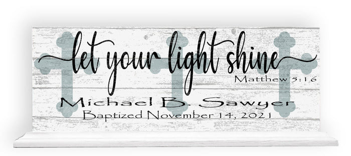 Baptism Gift Personalized Keepsake Present Let Your Light Shine - Broad Bay Personalized Gifts Shipped Fast