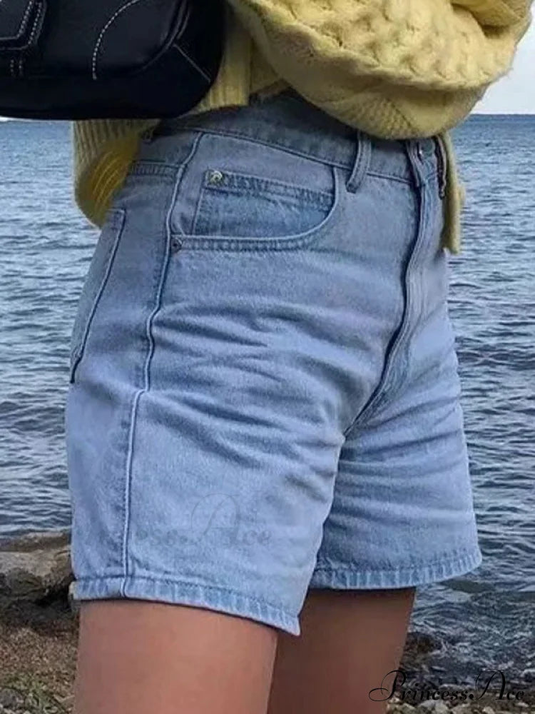 Basic Wash Straight Trendy Leg Boyfriend Jeans Denim Shorts
