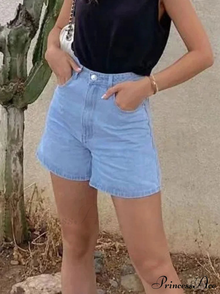 Basic Wash Straight Trendy Leg Boyfriend Jeans Denim Shorts