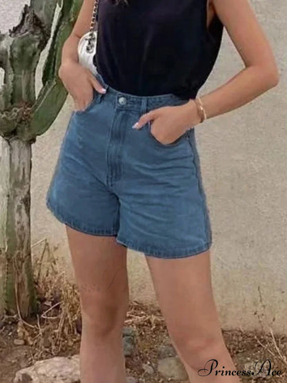 Basic Wash Straight Trendy Leg Boyfriend Jeans Denim Shorts