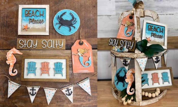 Beach Tiered Tray Set- wholesale