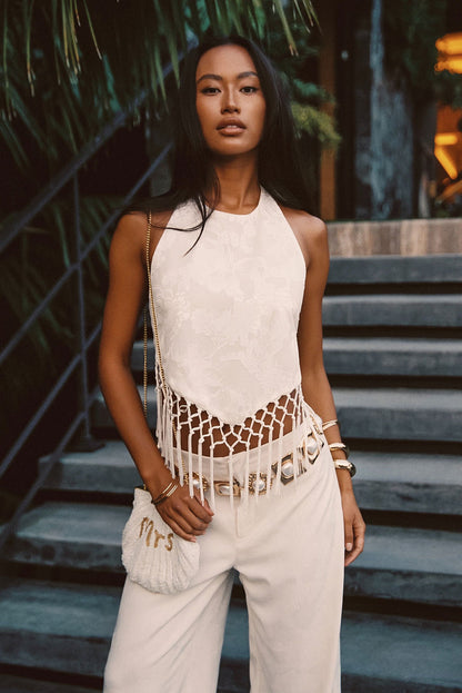 Beau Pearl Statement Chain Belt paired with complementary accessories for a polished look.
