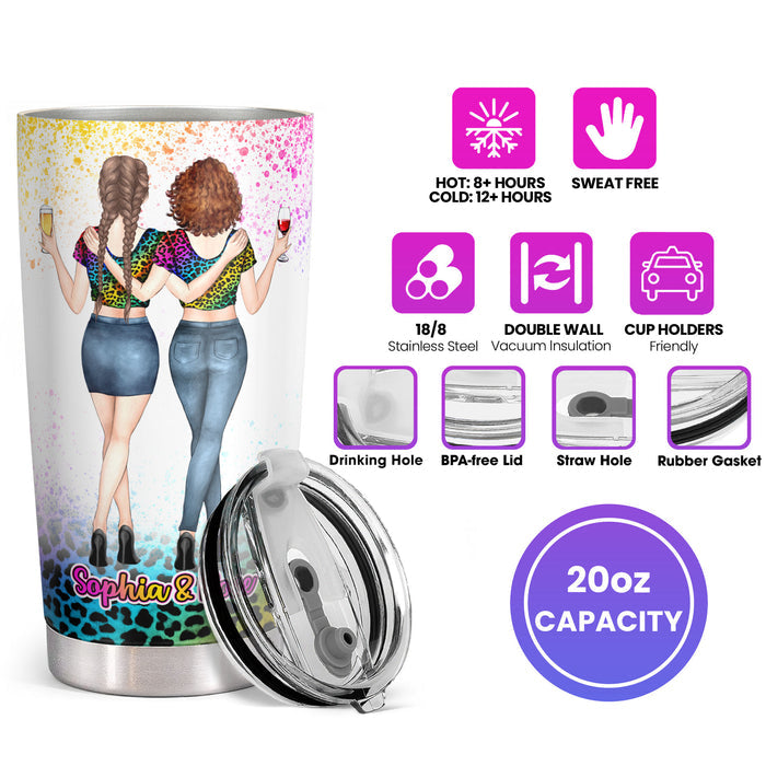 Best Bitches - Glitter Personalized Custom Tumbler - Birthday Christmas Gift For Best Friend, Bestie, BFF