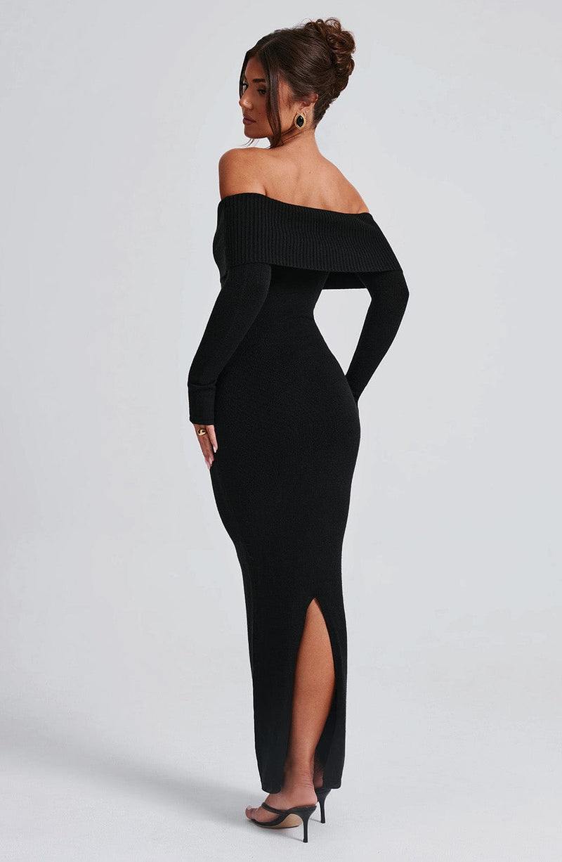 Beverley Knit Maxi Dress - Black Dress Babyboo Fashion Premium Exclusive Design