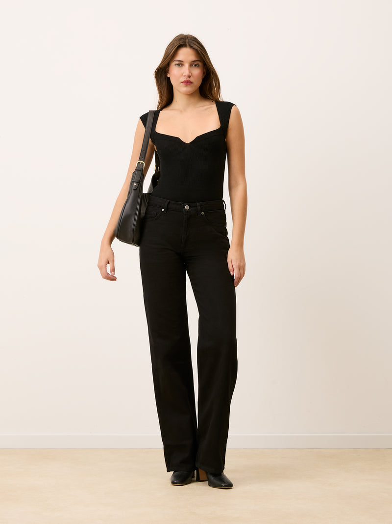 BIG black soft leather large bag, back view by Rouje