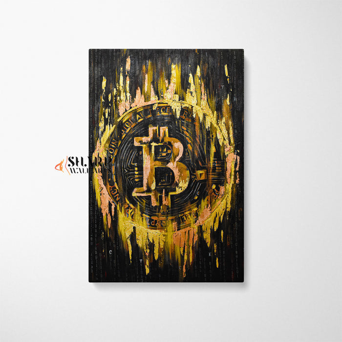 Bitcoin Gold Canvas Wall Art
