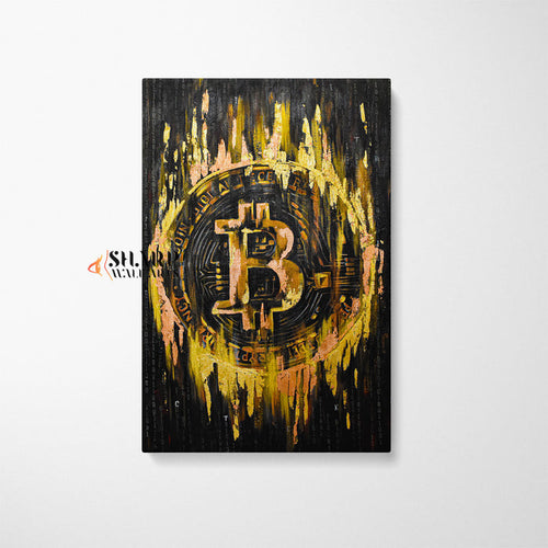 Bitcoin Gold Canvas Wall Art