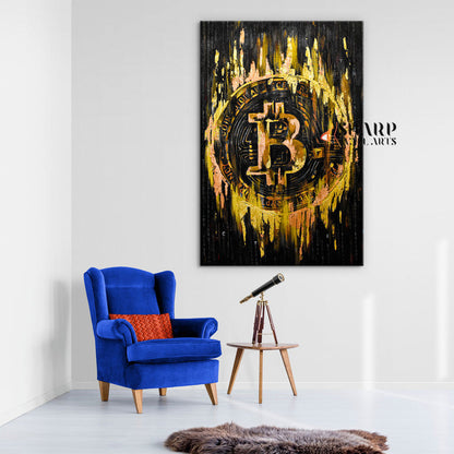 Bitcoin Gold Canvas Wall Art