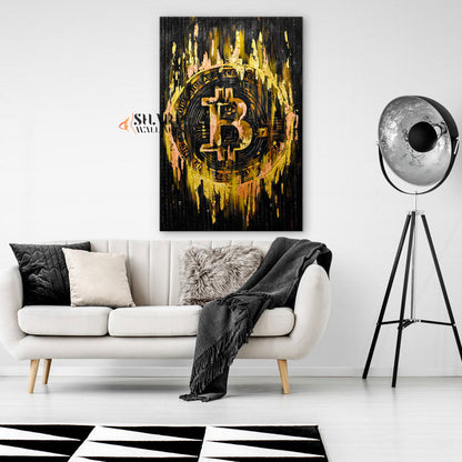 Bitcoin Gold Canvas Wall Art