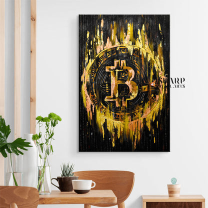 Bitcoin Gold Canvas Wall Art