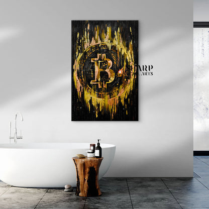 Bitcoin Gold Canvas Wall Art
