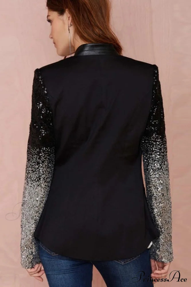 Blazer With Stylish Sequins Sleeve