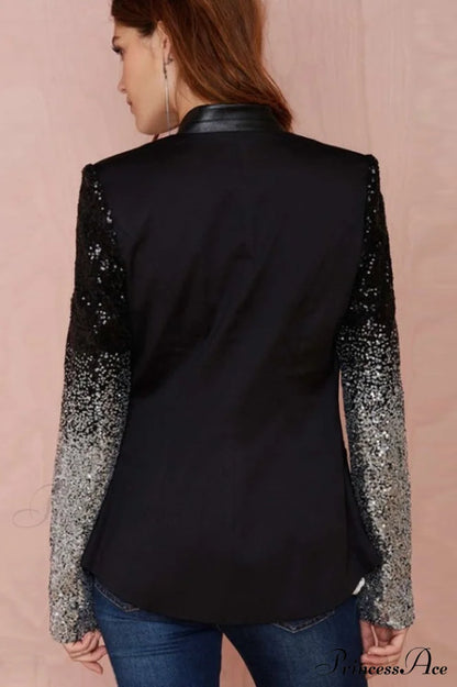 Blazer With Stylish Sequins Sleeve