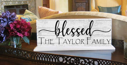Blessed Family Sign With Custom Name