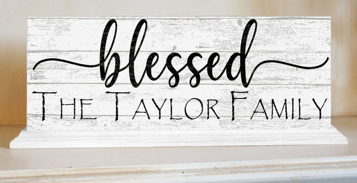 Blessed Family Wood Sign