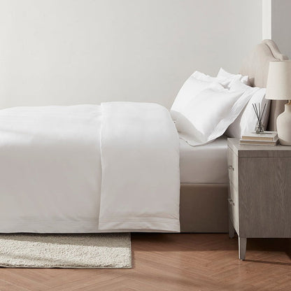 Bloomsbury Double Duvet Cover - 1000 TC - White - DUSK