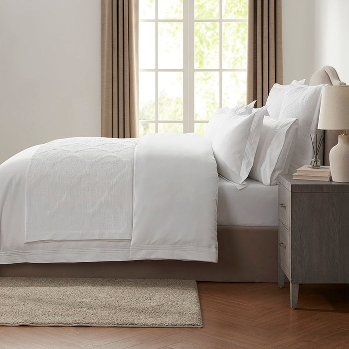 Bloomsbury Double Duvet Cover - 1000 TC - White - DUSK