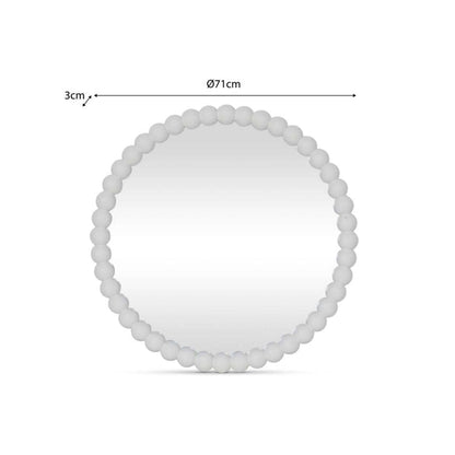 Bobbin Mirror - Round - White