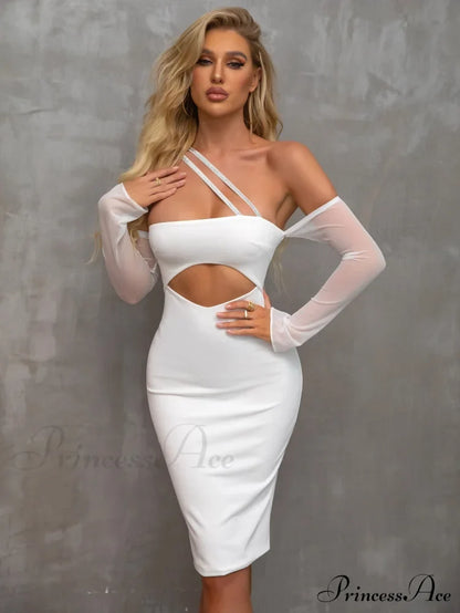 Boning Solid Halter Trendy Tie Satin Dress White / Xs Dresses